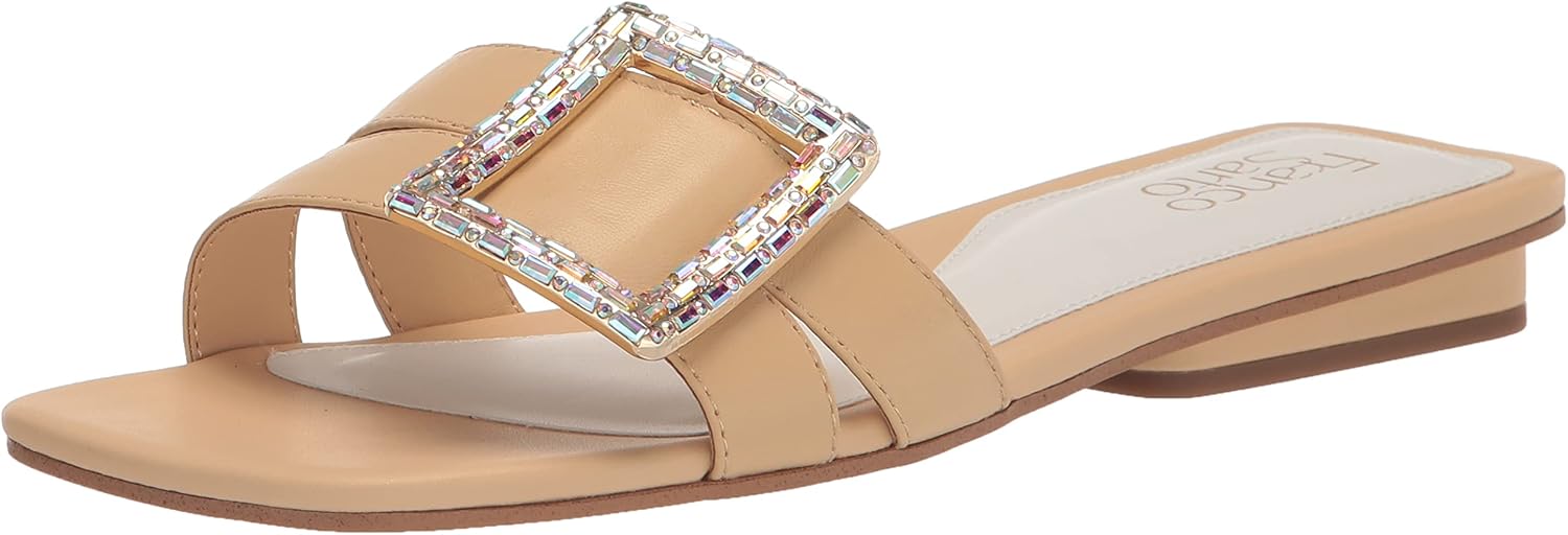 Franco Sarto Womens Nalani Jeweled Slide Sandal