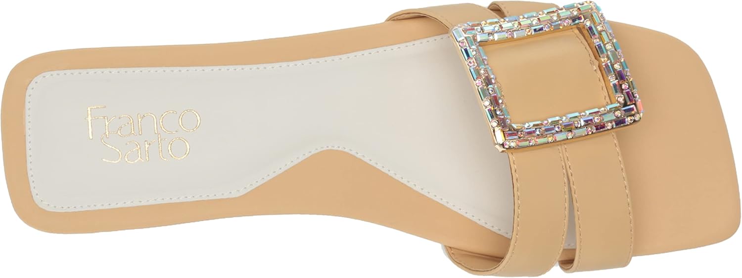 Franco Sarto Womens Nalani Jeweled Slide Sandal