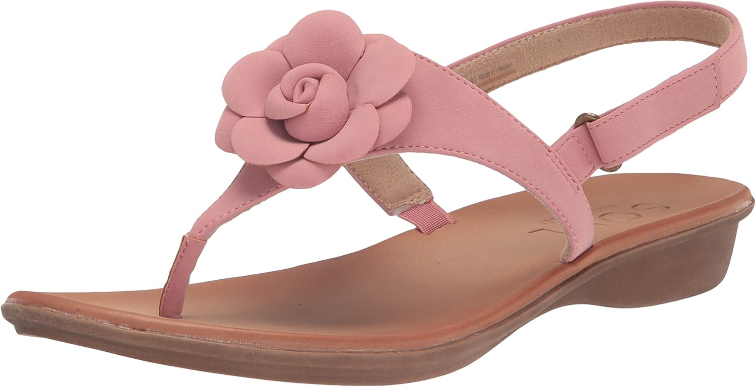 Soul by Naturalizer Womens Sing-2 Thong T Strap Flower Detail Sandals