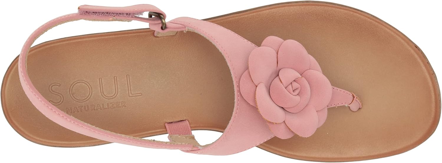 Soul by Naturalizer Womens Sing-2 Thong T Strap Flower Detail Sandals