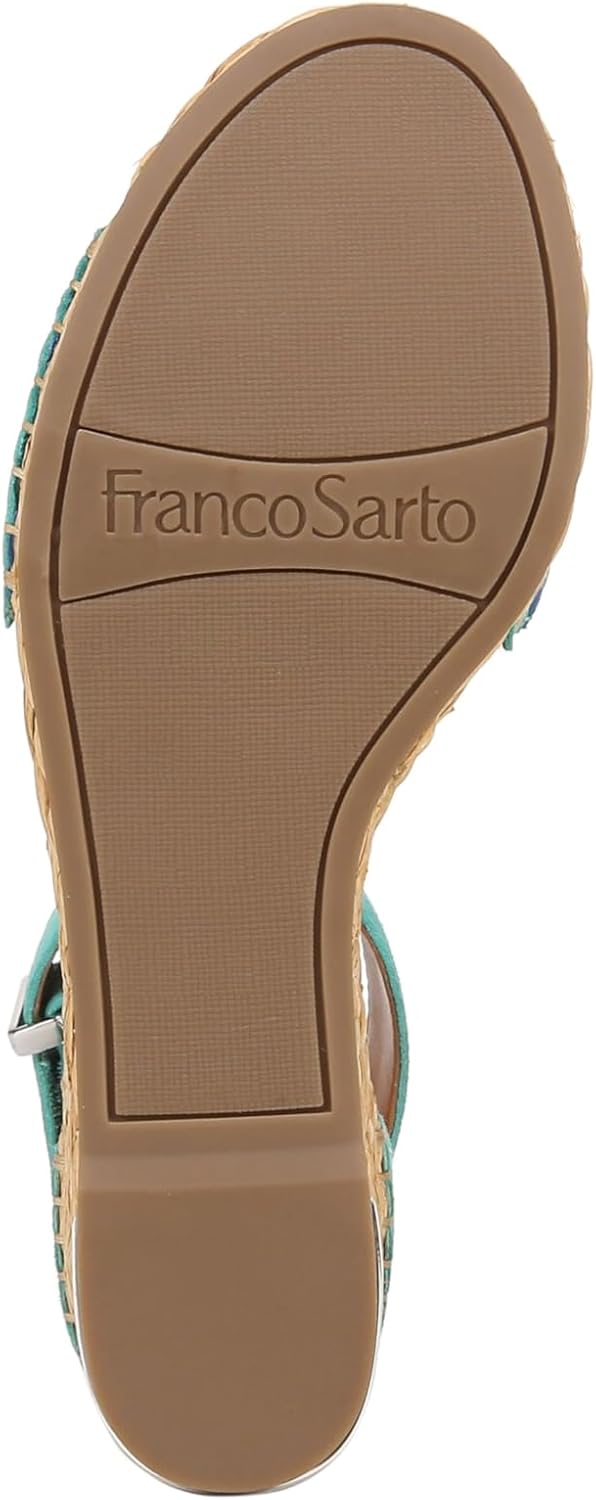 Franco Sarto Womens Clemens Raffia Espadrille Wedge Sandals