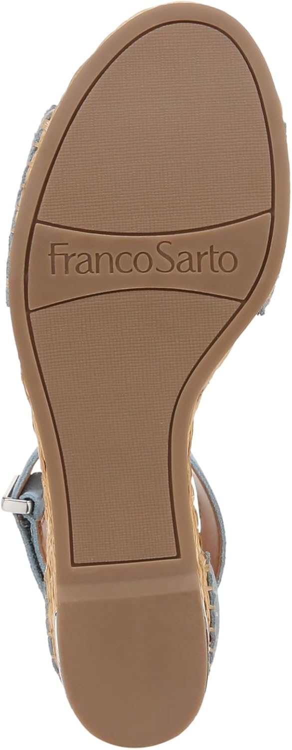 Franco Sarto Womens Clemens Raffia Espadrille Wedge Sandals