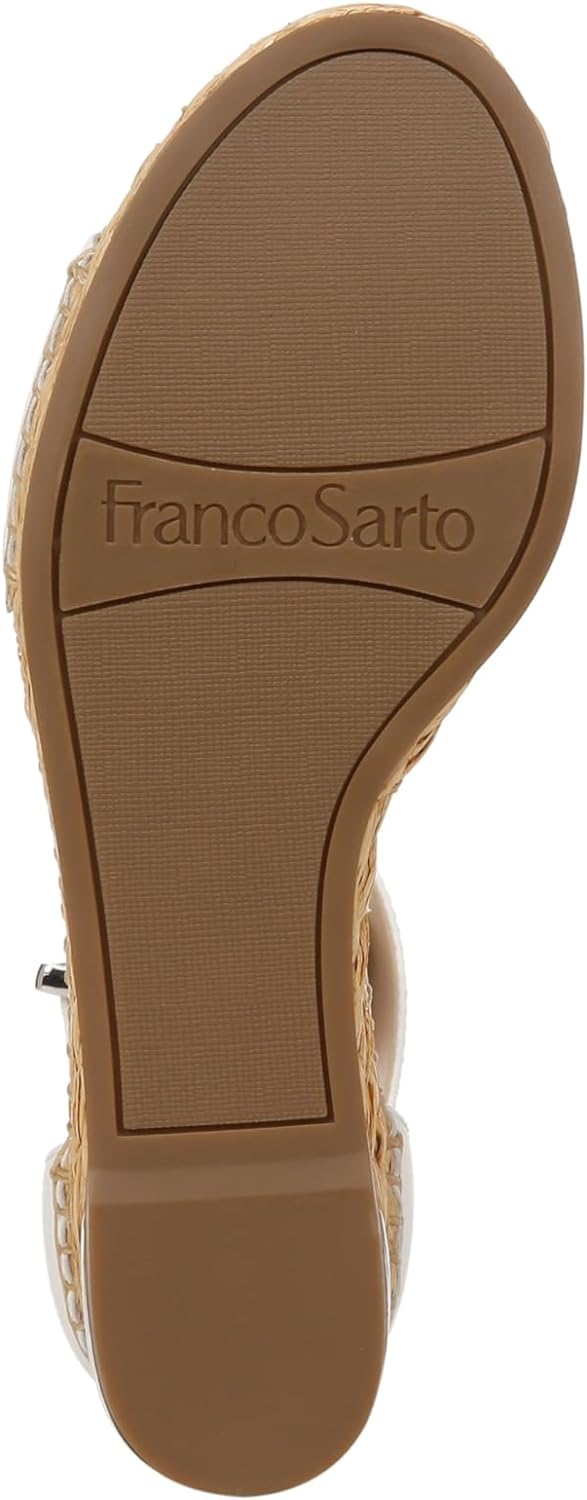 Franco Sarto Womens Clemens Raffia Espadrille Wedge Sandals