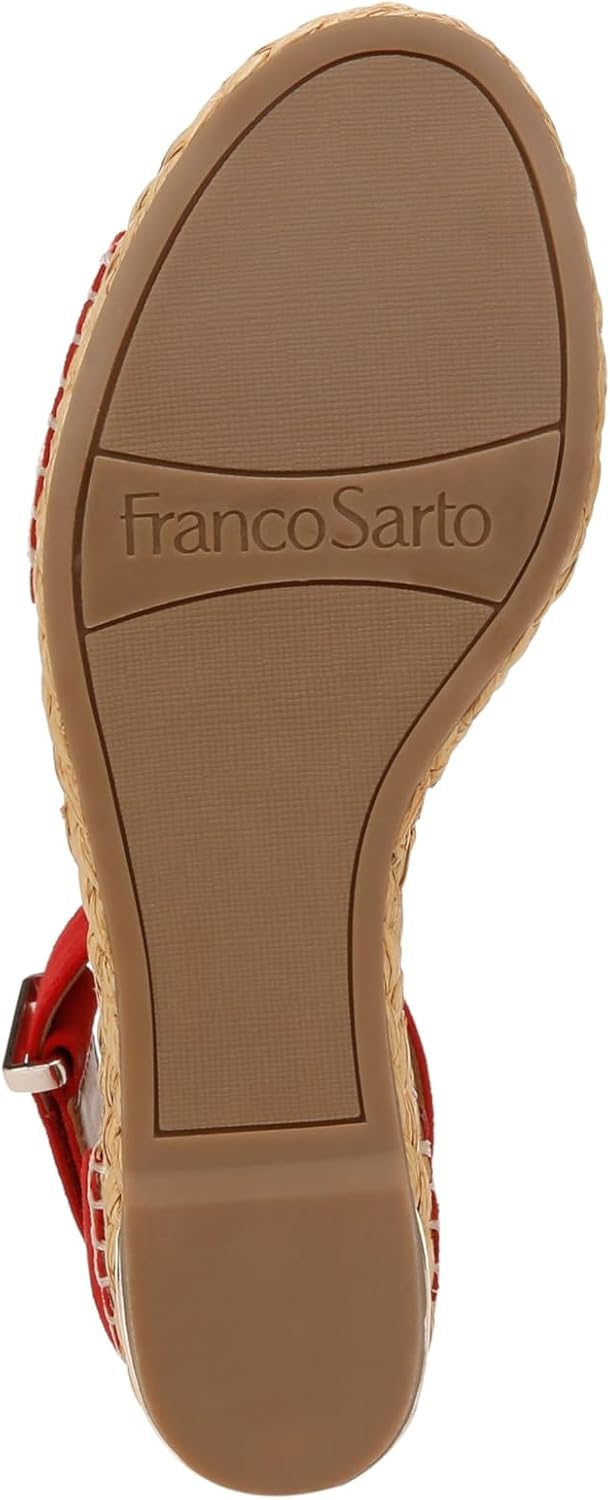 Franco Sarto Womens Clemens Raffia Espadrille Wedge Sandals