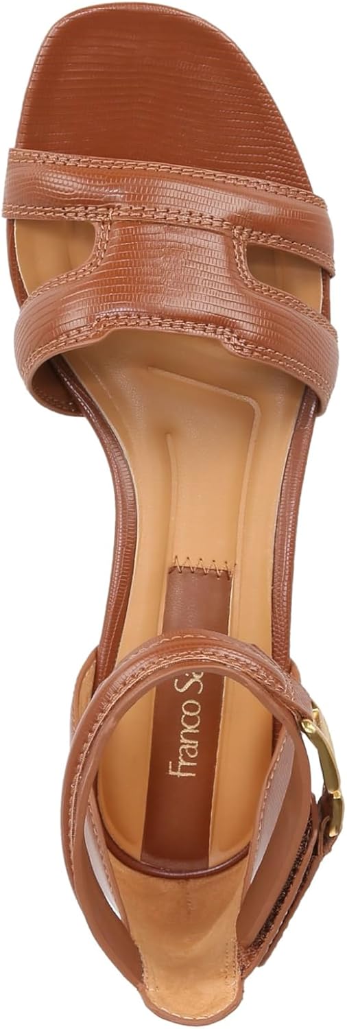 Franco Sarto Women's Nora Ankle Strap Low Block Heel Sandal