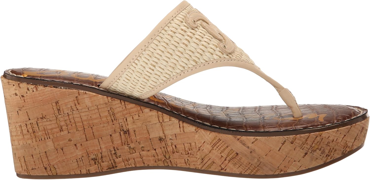 Sam Edelman Women's Ruth Logo Cork Platform Thong Slide Sandals