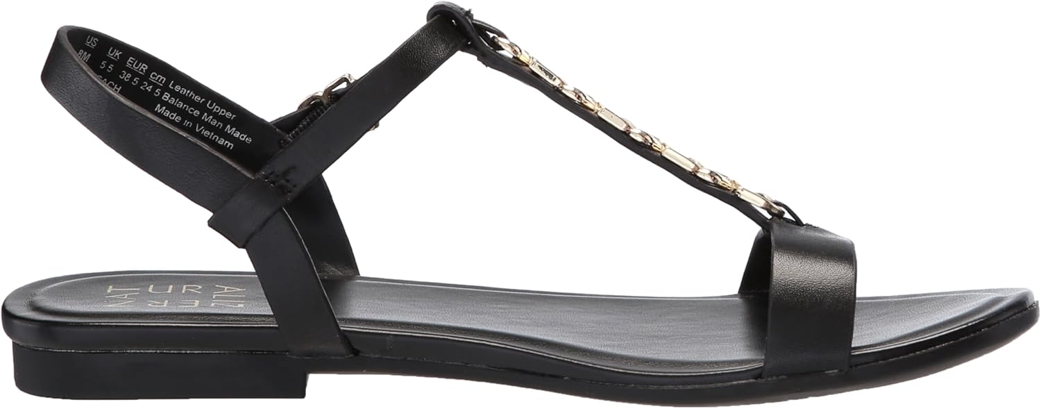 Naturalizer Women's Teach Chain-link Detail Flat Sandal