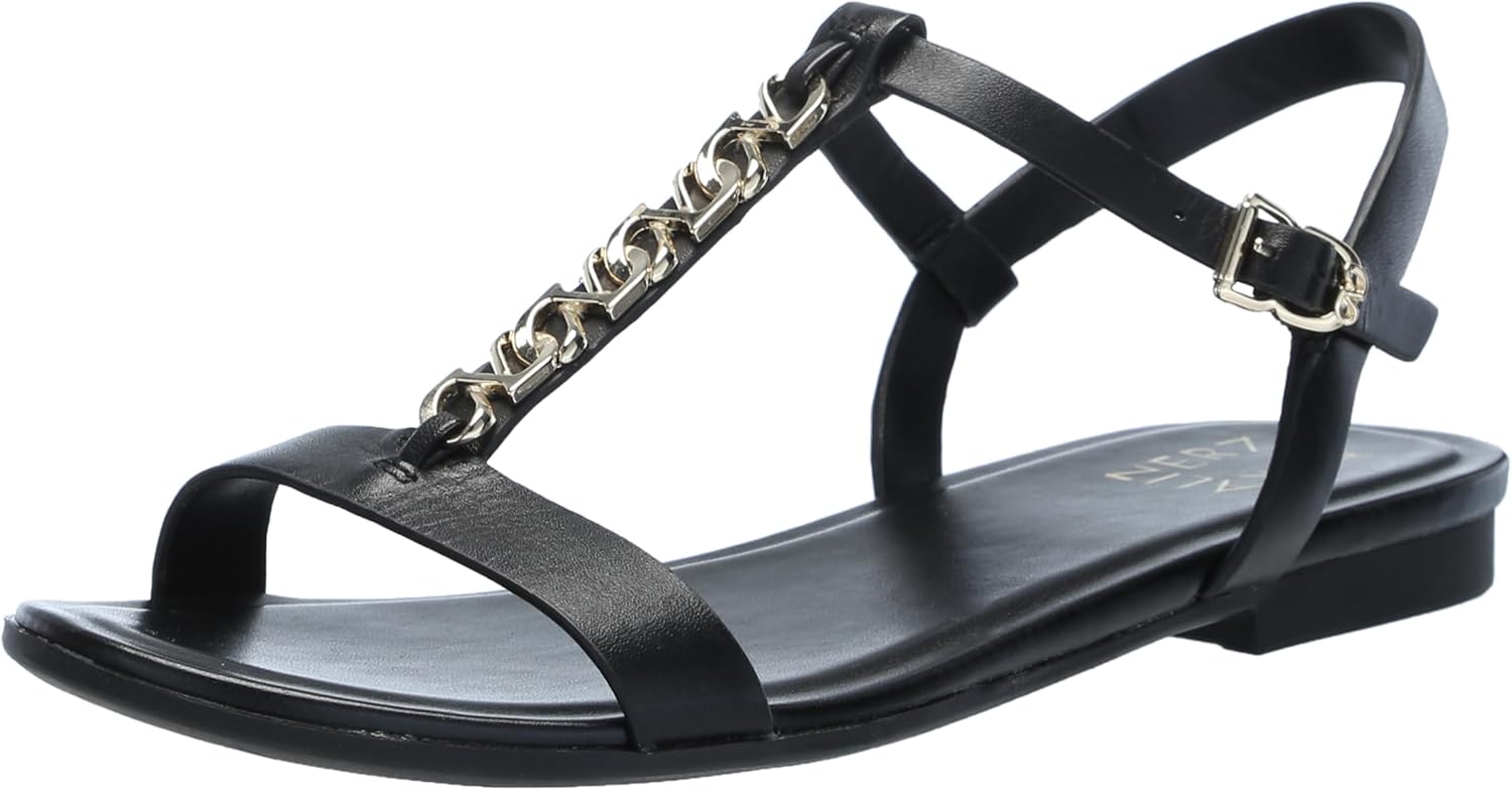 Naturalizer Women's Teach Chain-link Detail Flat Sandal