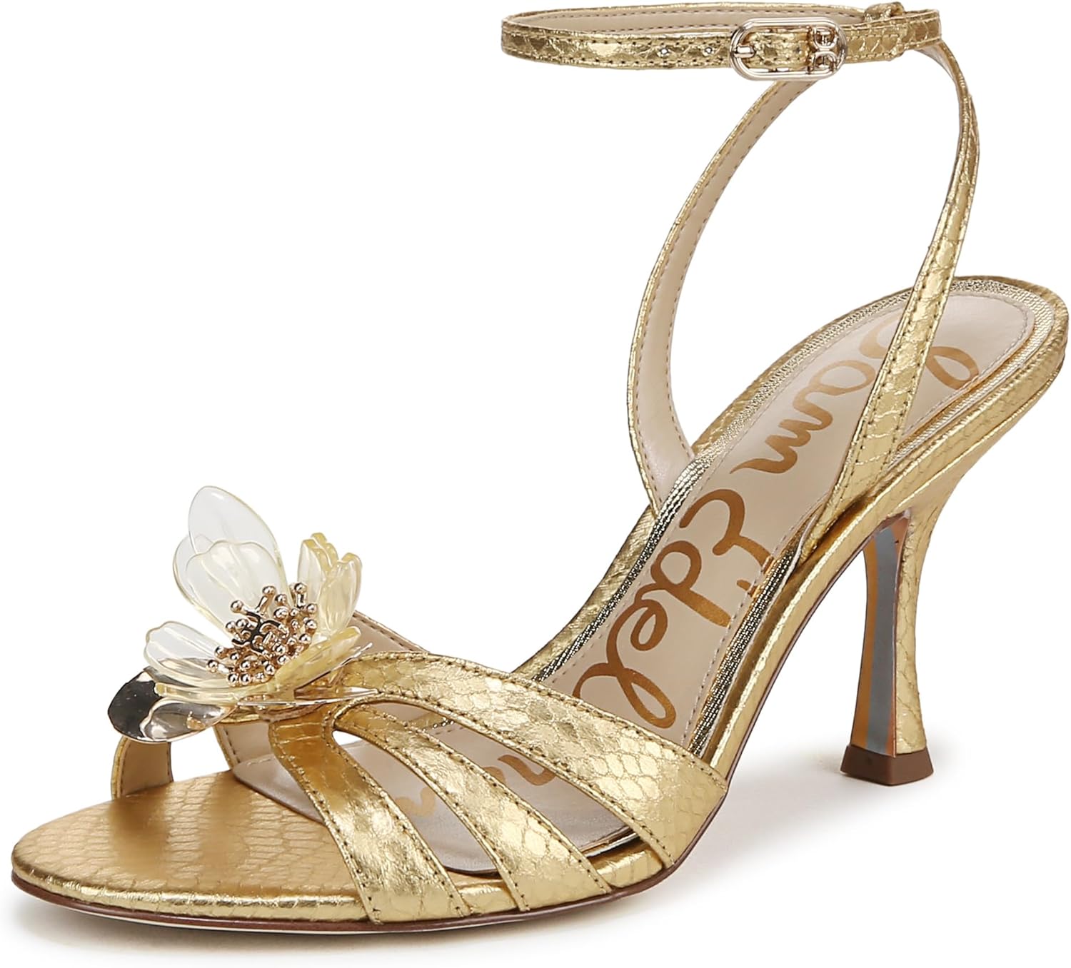 Sam Edelman Women's Joanna Flower-Trim Heel Strappy Sandal