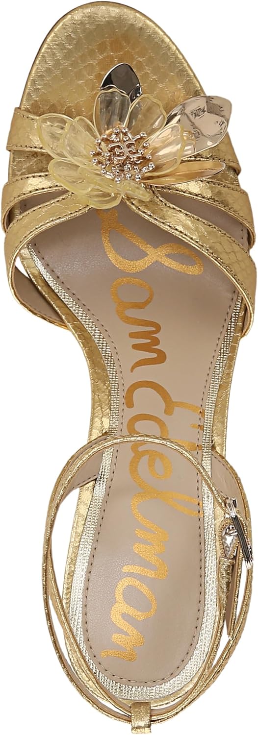 Sam Edelman Women's Joanna Flower-Trim Heel Strappy Sandal