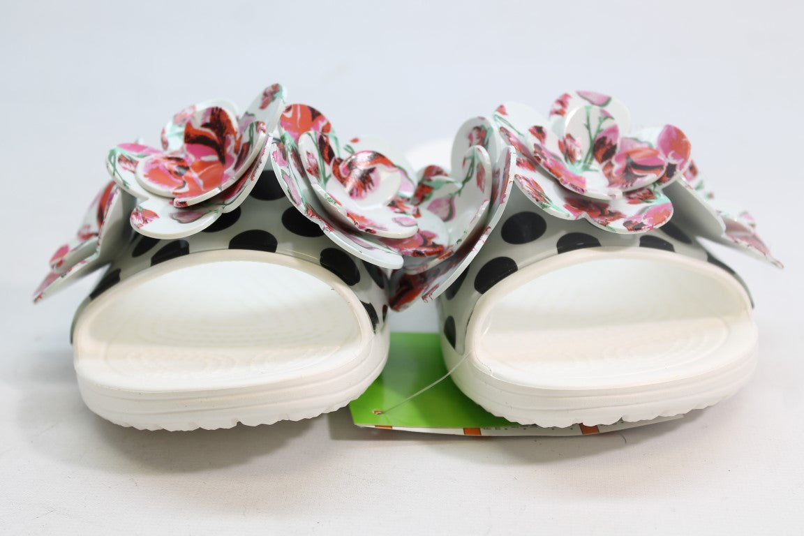 Crocs Sloane Timeless Roses Women's Slide Sandal White 4M (ZAP8589)