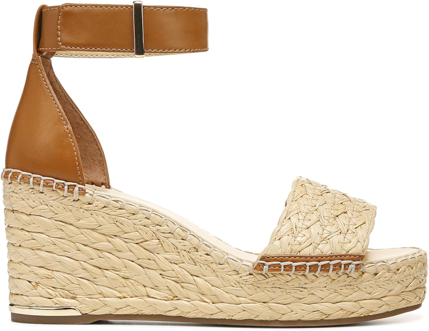 Franco Sarto Womens Clemens Raffia Espadrille Wedge Sandals