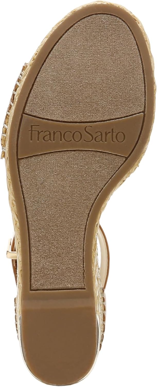 Franco Sarto Womens Clemens Raffia Espadrille Wedge Sandals