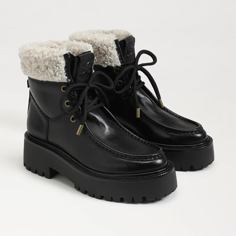 Black Leather/Bone Shearling