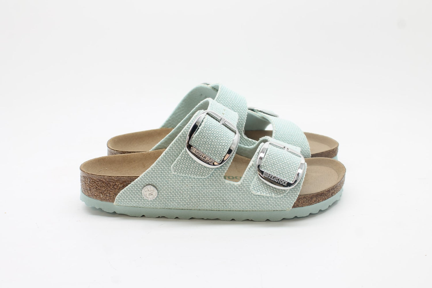 Papillio by Birkenstock Women's Canvas Surf Green Arizona Big Buckle Vegan Sandals FS 7N (38 EU)